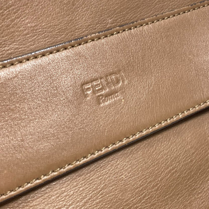 FENDI Handbag 8BN251 Leather/Canvas, Suede Brown Pecan Women Used Authentic