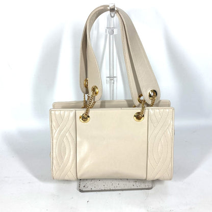 FENDI Handbag leather beige Chain vintage