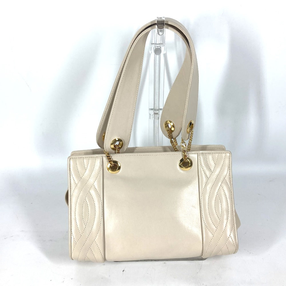 FENDI Handbag leather beige Chain vintage