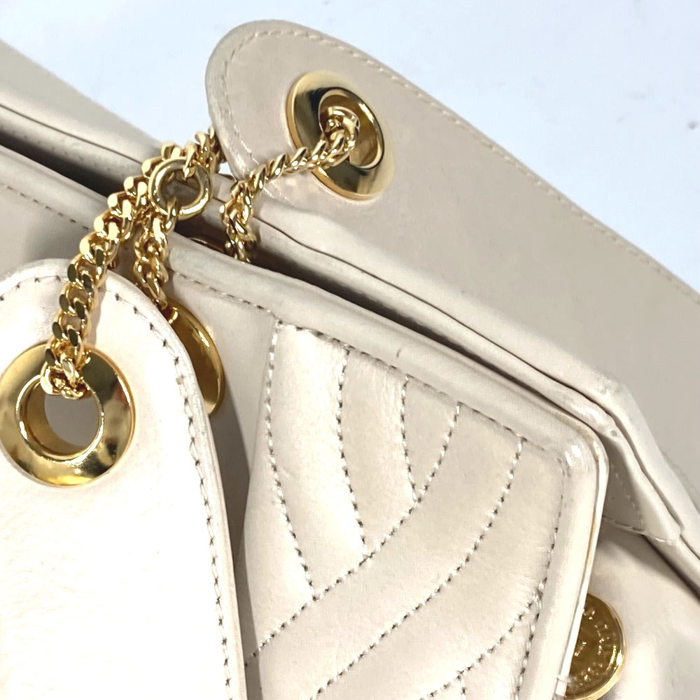 FENDI Handbag leather beige Chain vintage