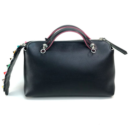 FENDI Shoulder Bag 8BL124 leather Black x pink By the way medium Shoulder Bag Women Used Authentic