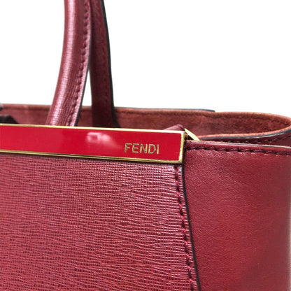 FENDI Handbag 8BH250 leather Dark red To joule Women Used Authentic