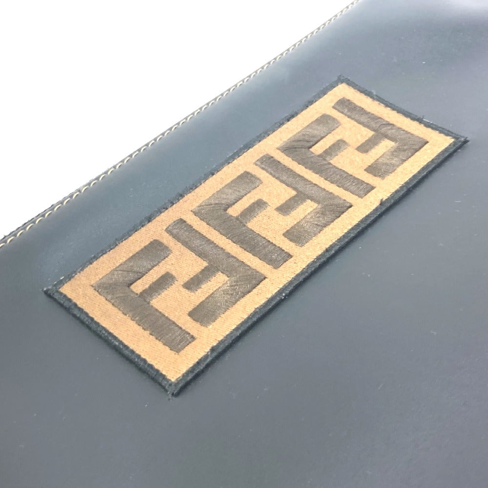 FENDI Clutch bag 7N0078 leather black Pouch Zucca logo mens Used Authentic