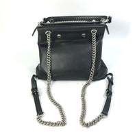 FENDI Backpack 2WAY handbag Chain Bag to school leather 8BZ042 black Women Used Authentic