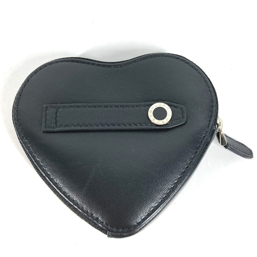 BVLGARI Coin case leather black AMBUSH Serpenti Heart Women Used Authentic