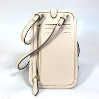 FENDI Pouch Orlock Shoulder Bag Crossbody Smartphone case Zucca Logo Phone Pouch Smartphone Pouch viscose/leather 7AS131 beige Women Used Authentic