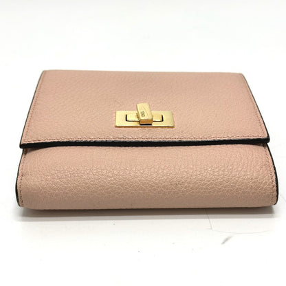 FENDI Folded wallet 8M0438 leather pink Peekaboo Women Used Authentic