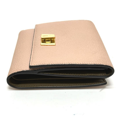 FENDI Folded wallet 8M0438 leather pink Peekaboo Women Used Authentic