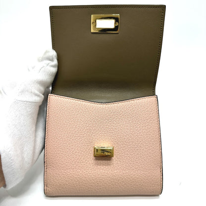 FENDI Folded wallet 8M0438 leather pink Peekaboo Women Used Authentic