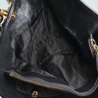 Salvatore Ferragamo Handbag Chain tote Gancini Calfskin black Women Used Authentic