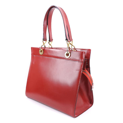 CELINE Handbag Calfskin Red Women Used Authentic