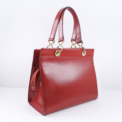 CELINE Handbag Calfskin Red Women Used Authentic