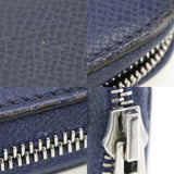 HERMES Long Wallet Purse Azap silk in Epsom Blue Women Used Authentic