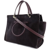 Salvatore Ferragamo Handbag Gancini Porco, Calfskin EE-21 H237 Brown Women Used Authentic