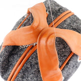 BOTTEGAVENETA Handbag Wool,Calfskin Gray / orange Women Used Authentic