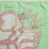 HERMES scarf Spring celebration LE SACRE du PRINTEMPS Carre90 silk Green Women Used Authentic