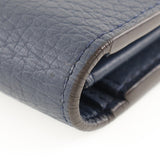 LOUIS VUITTON Long Wallet Purse Parnasea Portefeuille Blaza Taurillon Clemence M58818 Navy blue mens Used Authentic