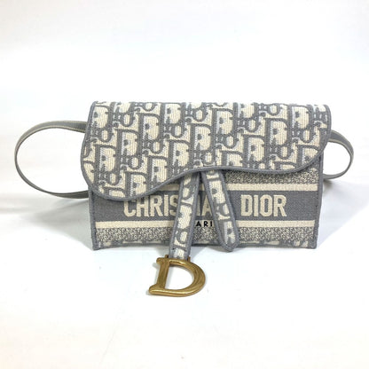 Dior Waist bag Jacquard gray Oblique SADDLE saddle slim pouch