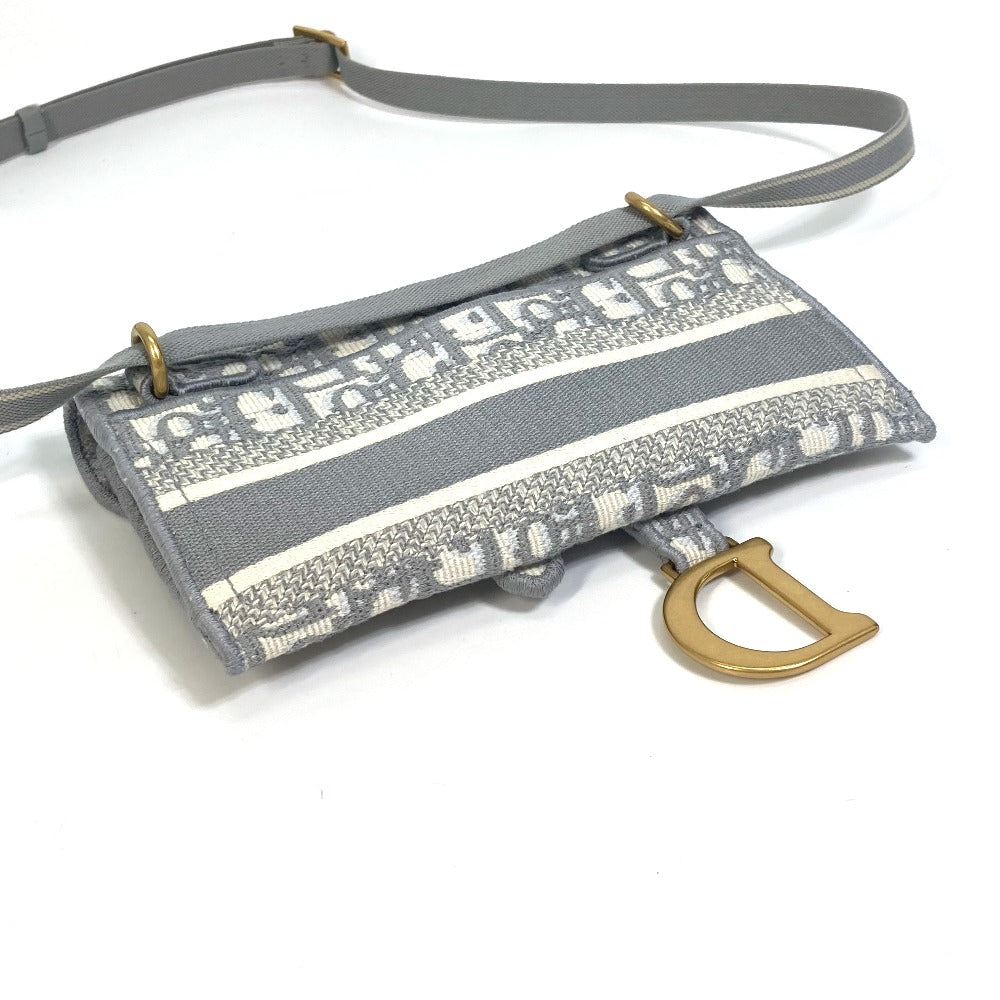 Dior Waist bag Jacquard gray Oblique SADDLE saddle slim pouch