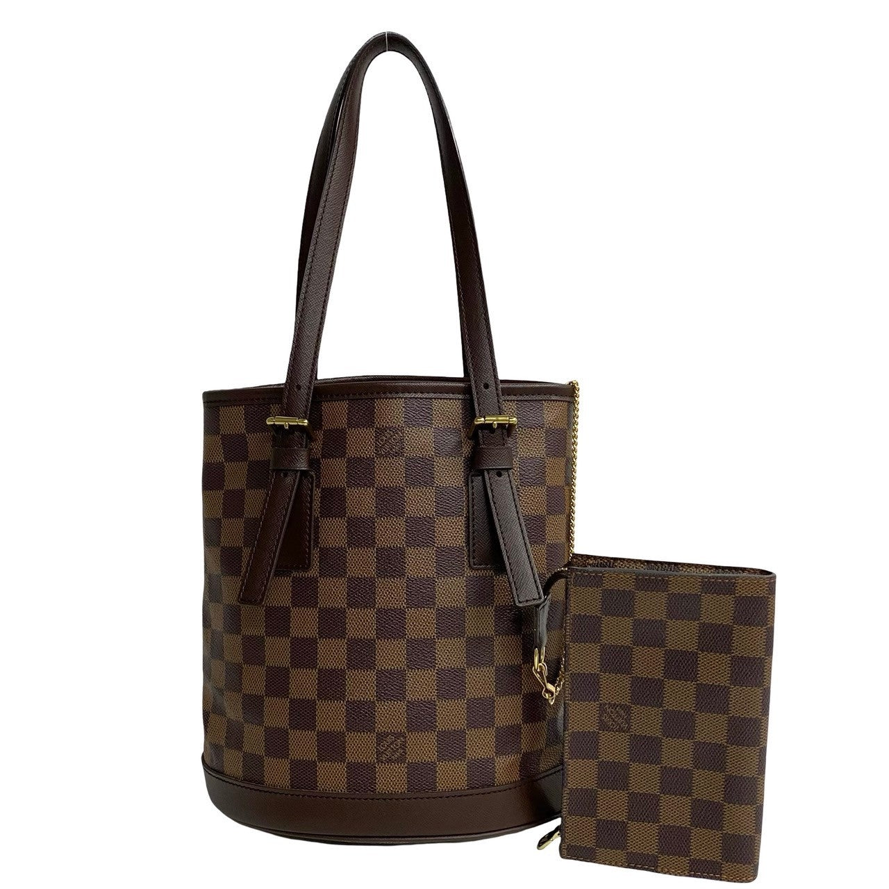 LOUIS VUITTON Tote Bag leather Brown Damier Male