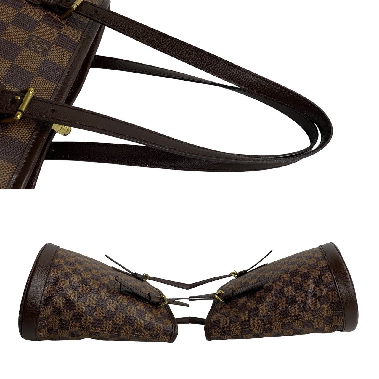 LOUIS VUITTON Tote Bag leather Brown Damier Male