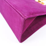 Salvatore Ferragamo Shoulder Bag Gancini Chain bag Suede P215241 purple Women Used Authentic