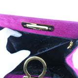 Salvatore Ferragamo Shoulder Bag Gancini Chain bag Suede P215241 purple Women Used Authentic