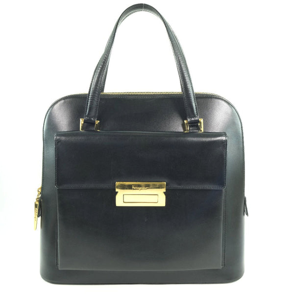 Salvatore Ferragamo Handbag Calfskin black Women Used Authentic