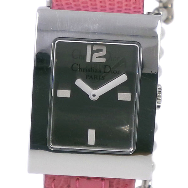 Dior Watches Quartz Maris Stainless Steel,Leather D78-109 pink Dial color:Silver Women Used Authentic