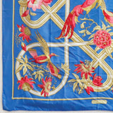 HERMES scarf caraibes / Caribbean Carre90 silk Blue Women Used Authentic