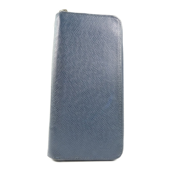 LOUIS VUITTON Long Wallet Purse Zip Around Zippy Wallet Vertical Taiga M30510 Blue mens Used Authentic