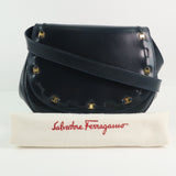 Salvatore Ferragamo Shoulder Bag Vera Calfskin Navy blue Women Used Authentic