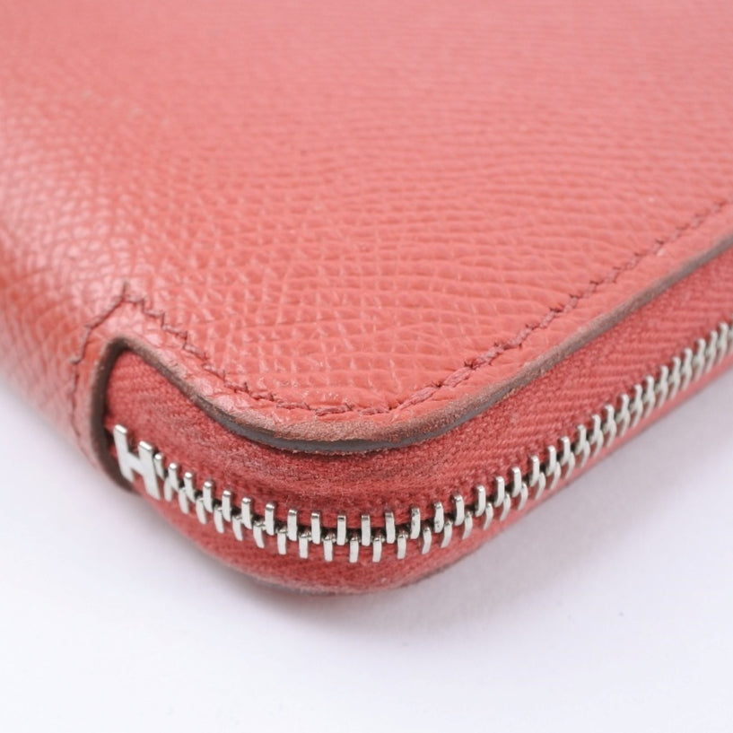 HERMES Long Wallet Purse Epsom pink Azap Silk in Long Women Used Authentic