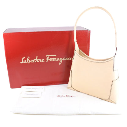 Salvatore Ferragamo Shoulder Bag 0202694 leather beige Women Used Authentic