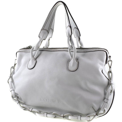 LOEWE Shoulder Bag Calfskin White 2 WAY back Women Used Authentic