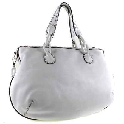 LOEWE Shoulder Bag Calfskin White 2 WAY back Women Used Authentic