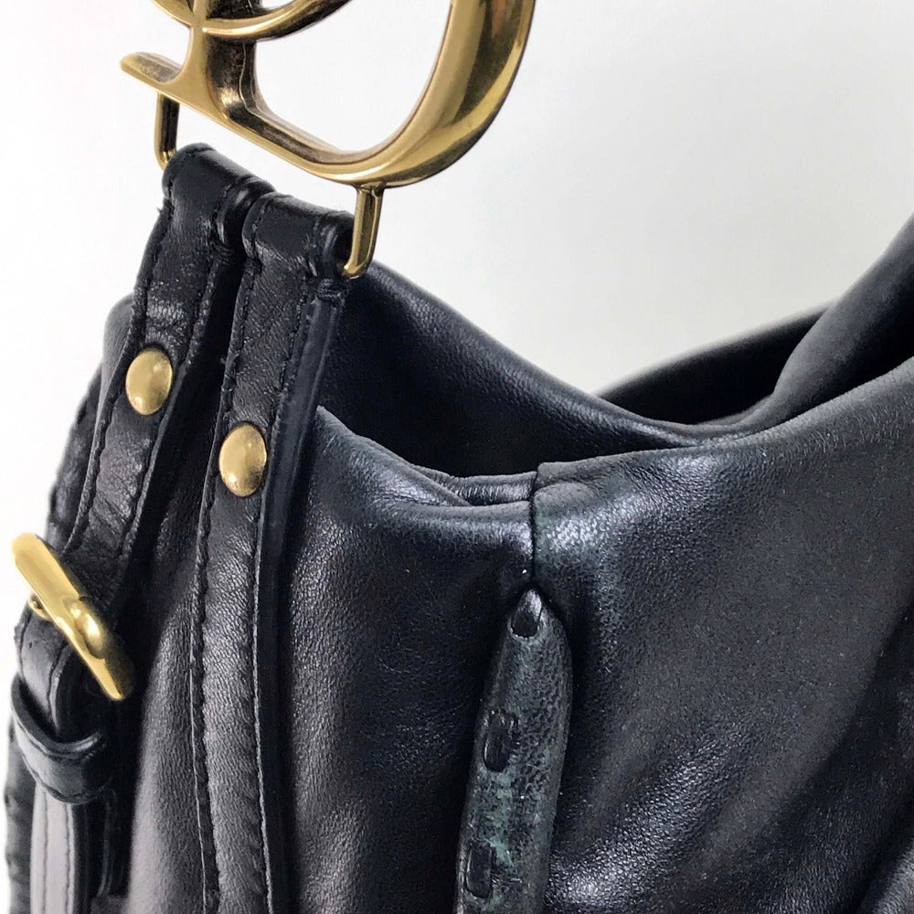 Christian Dior Shoulder Bag lambskin Black (matte) Hobo Shoulder Bag Women Used Authentic