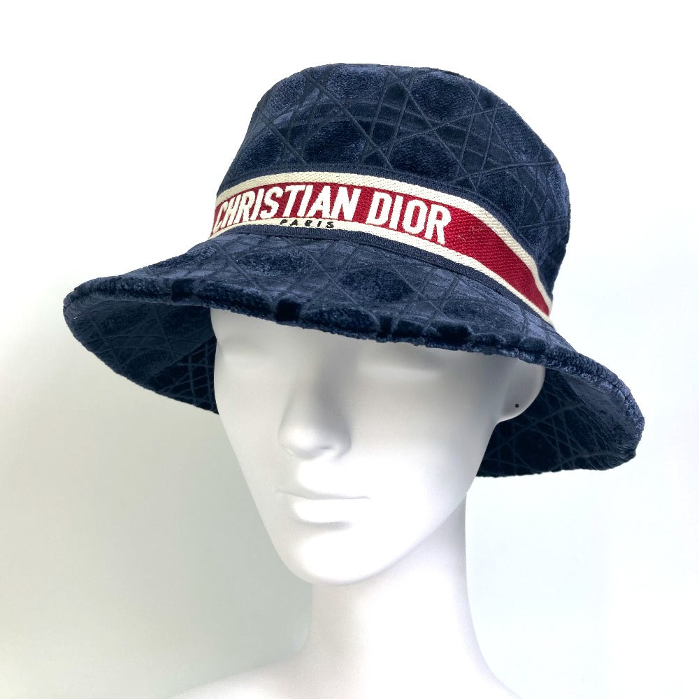 Dior hat 15CAN923X134 Cotton / Silk / Viscose Polyester Navy 21AW Velor Canage logo bob unisex(Unisex) 57 Used Authentic