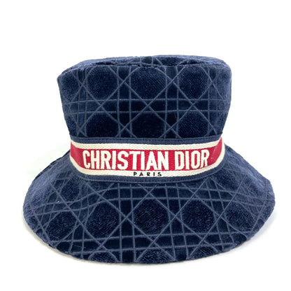 Dior hat 15CAN923X134 Cotton / Silk / Viscose Polyester Navy 21AW Velor Canage logo bob unisex(Unisex) 57 Used Authentic