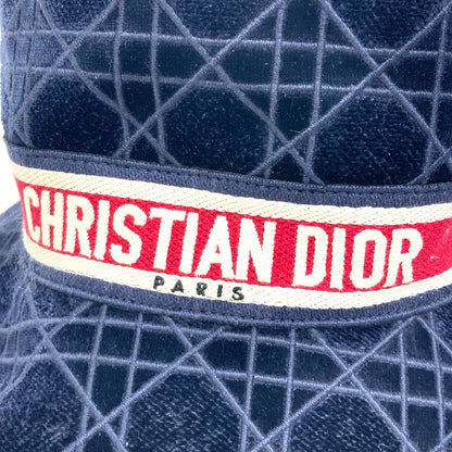 Dior hat 15CAN923X134 Cotton / Silk / Viscose Polyester Navy 21AW Velor Canage logo bob unisex(Unisex) 57 Used Authentic