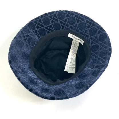 Dior hat 15CAN923X134 Cotton / Silk / Viscose Polyester Navy 21AW Velor Canage logo bob unisex(Unisex) 57 Used Authentic