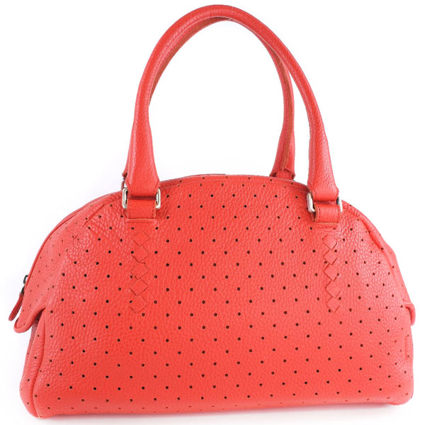 BOTTEGAVENETA Handbag INTRECCIATO leather Red Women Used Authentic