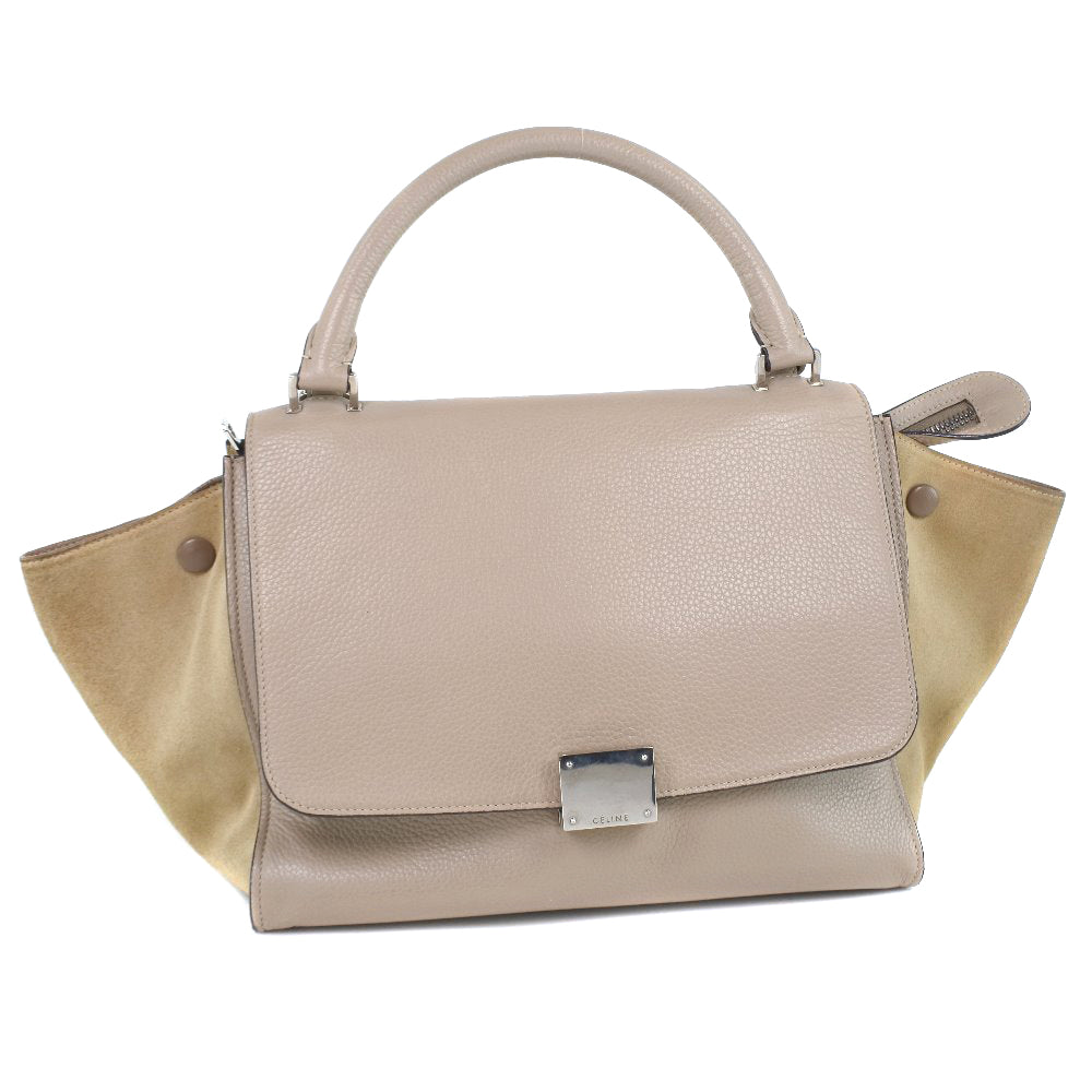 CELINE Handbag 174683MDB.03UN Leather, Suede pink beige 2WAYShoulder Trapeze Women Used Authentic