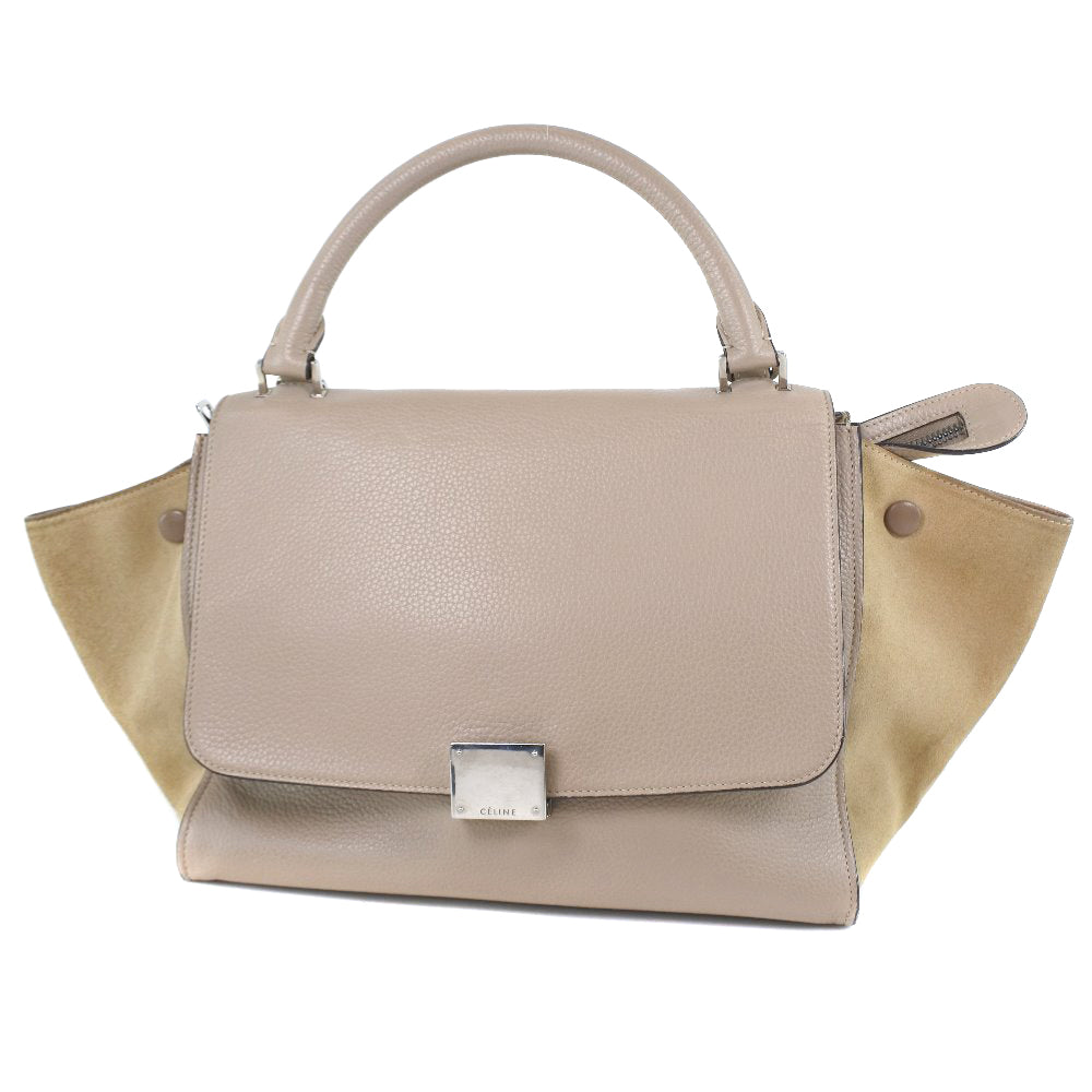 CELINE Handbag 174683MDB.03UN Leather, Suede pink beige 2WAYShoulder Trapeze Women Used Authentic