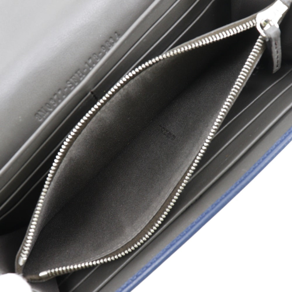 FENDI Long Wallet Purse 8M0377 Calfskin Navy Peekaboo Women Used Authentic