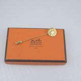 HERMES Brooch Pin Brooch Serie Plated Gold gold unisex(Unisex) Used Authentic