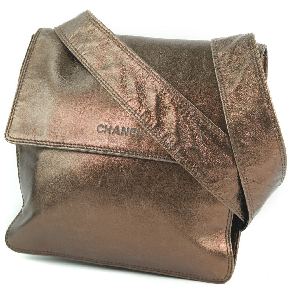 CHANEL Shoulder Bag Calfskin bronze unisex(Unisex) Used Authentic