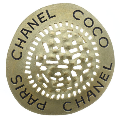 CHANEL Brooch Plated Gold gold hat motif Women Used Authentic