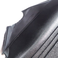 BVLGARI Long Wallet Purse Bill Compartment Calfskin black mens Used Authentic