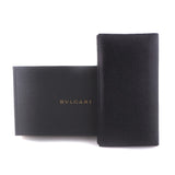 BVLGARI Long Wallet Purse Bill Compartment Calfskin black mens Used Authentic